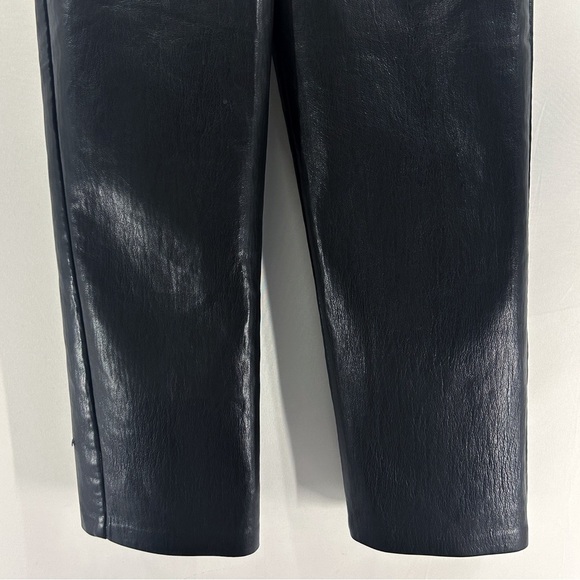 Aritzia Wilfred Melina Black Faux Leather Super High Rise Straight Leg Pants - Picture 4 of 7